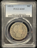 1893-S Barber Half Dollar, AG03 PCGS. (28992)