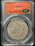 1893-O Morgan Silver Dollar, Key Date, XF45 CACG  (29007)