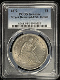 1872-P Seated Liberty Silver Dollar, Uncirculated Details, PCGS (29019)