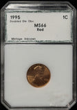 1995-P Double Die Obv, Lincoln Cent, MS66RD PCI Green (29029)