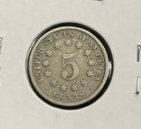 1873-P Shield Nickel With Rays, Nicely Circulated. (29161)