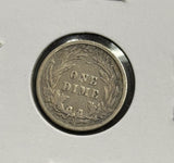 1909-S Barber Dime, Lightly Circulated XF, (29216)