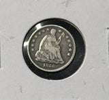 1858-P Seated Liberty Half Dime, Nice VF. (29255)