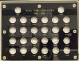 Capital Plastics 3 Cent Copper Nickel 1865-1889 Board, 26 hole Black Used but Nice.