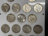 1921-1935 P,D,S Peace Dollar Set, Complete 24 Coin Set. F-BU. Nice (29266).