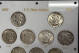 1921-1935 P,D,S Peace Dollar Set, Complete 24 Coin Set. F-BU. Nice (29266).
