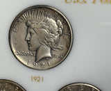 1921-1935 P,D,S Peace Dollar Set, Complete 24 Coin Set. F-BU. Nice (29266).