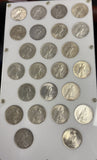 1921-1935 P,D,S Peace Dollar Set, Complete 24 Coin Set. F-BU. Nice (29266).