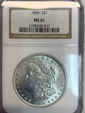 1896 Morgan Silver Dollar, MS61 NGC (4444)