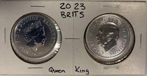 2023 King/Queen Silver Britannia 2pc set. Unc