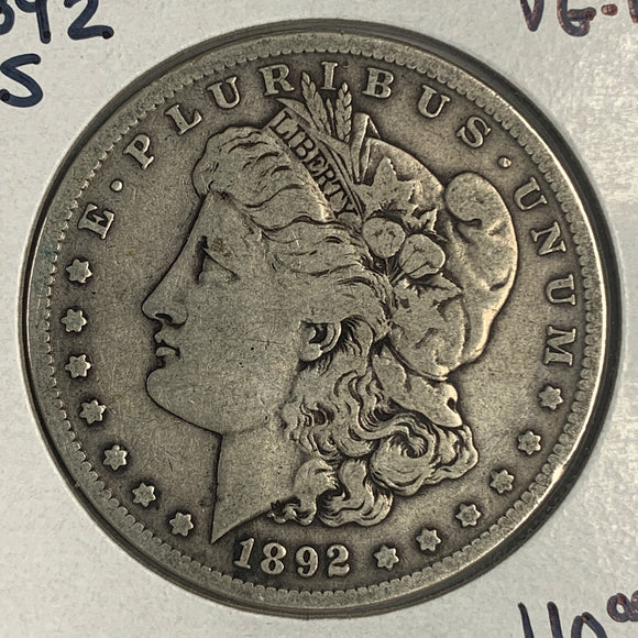 1892-S Morgan Silver Dollar, VG-10