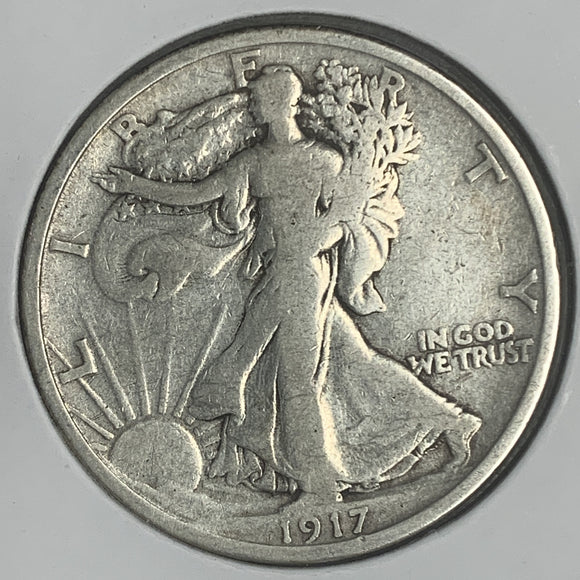1917-D Rev Walking Liberty Half Dollar, VG+