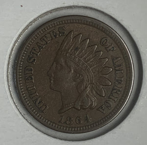 1864 Bnz Indian Head cent, XF-45
