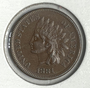 1881 Indian Head Cent, AU55BN