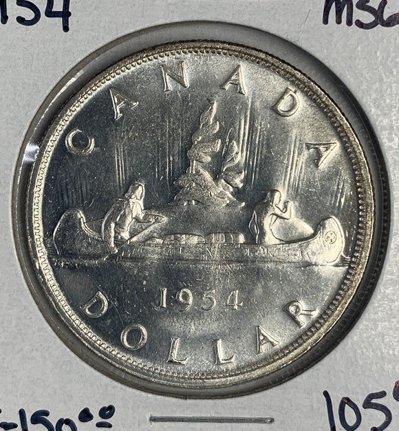 1954 Canadian Silver Dollar, MS64