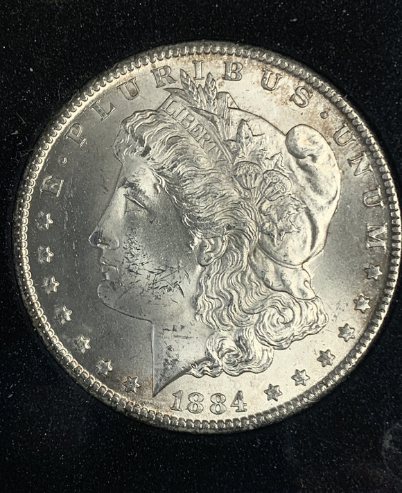 1884-CC Morgan Silver Dollar, MS63+