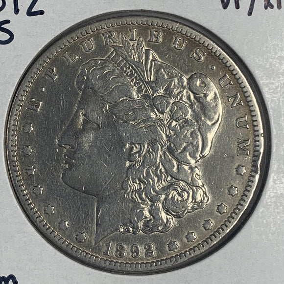 1892-S Morgan Silver Dollar, VF/XF