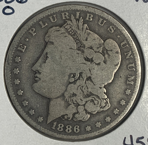 1886-O Morgan Silver Dollar, VG