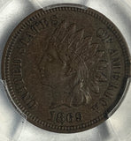 1869 Indian Head Cent, XF40 PCGS CAC