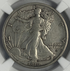 1916-D Walking Liberty Half, AU53 NGC