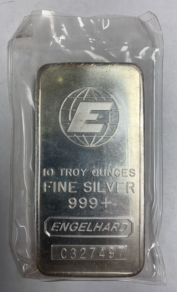 10oz Engelhard .999 Silver Bar, in Original Plastic