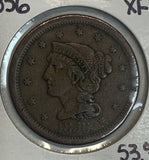 1856 Braided Hair Large Cent, XF