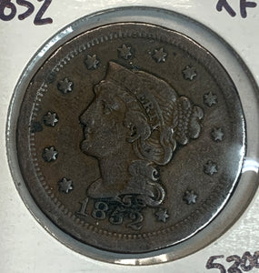 1852 Braided Hair Large Cent, XF
