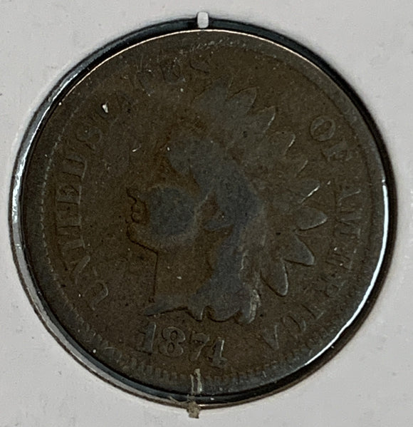 1874 Indian Head Cent, Good
