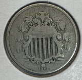 1866 Shield Nickel, VG