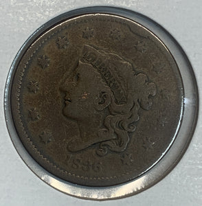 1836 Large Cent, VG.