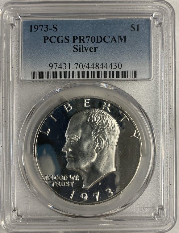 1973-S Eisenhower Silver Dollar , PCGS PF70DCAM,