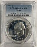 1971-S Eisenhower Silver Dollar , PCGS PF70DCAM,