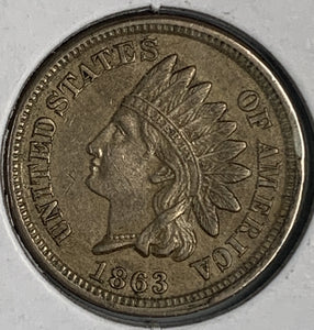 1863 Indian Head Cent, MS60+