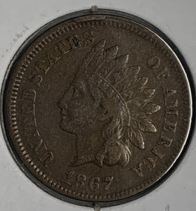 1867 Indian Head Cent, VF