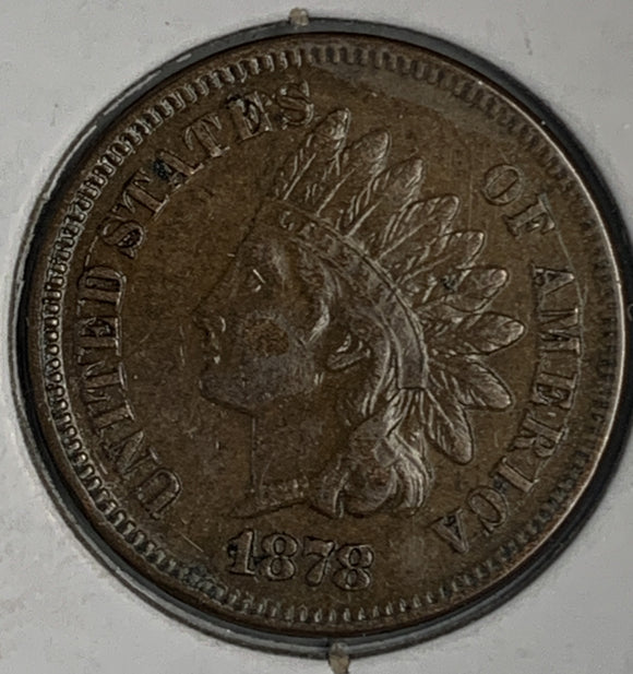 1878 Indian Head Cent, AU BN