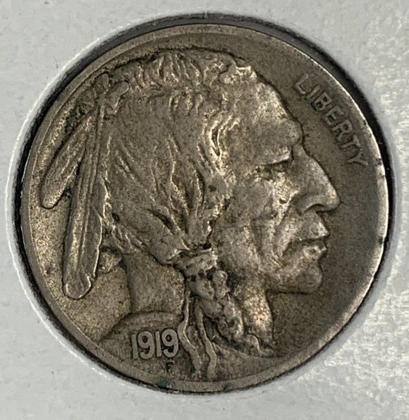 1919-D Buffalo Nickel, XF+