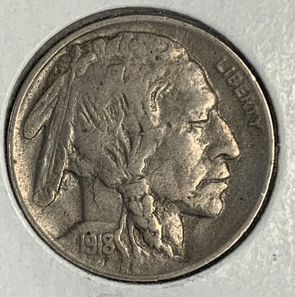 1918-D Buffalo Nickel, XF+