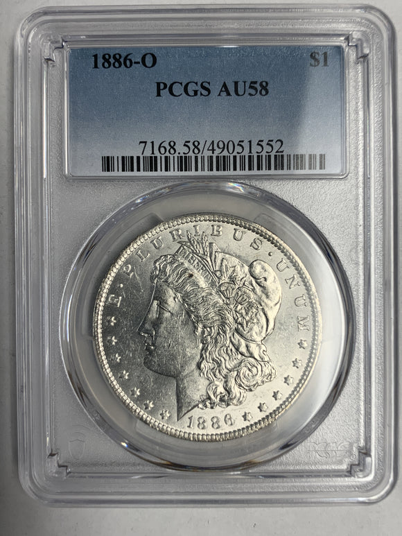 1886-O Morgan Silver Dollar, AU58 PCGS