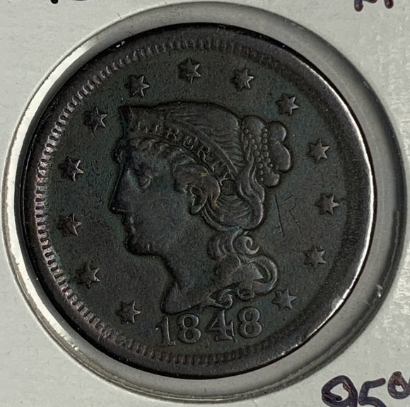 1848 Large Cent, Large Date, XF