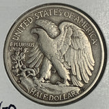 1938-D Walking Liberty Half Dollar, VF