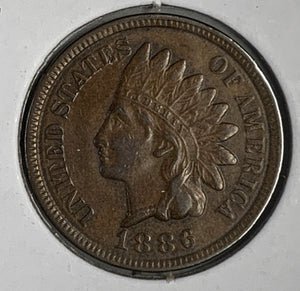 1886 Type 2 Indian Head Cent, CH AU