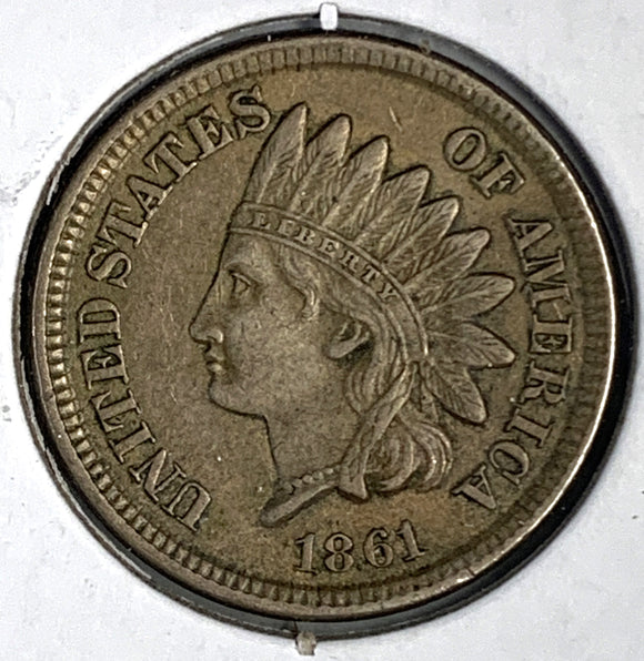 1861 Indian Head Cent, AU+