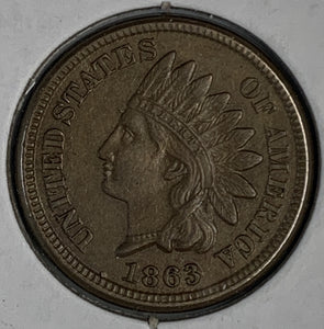 1863 Indian Head Cent, MS60+