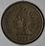 1863 Indian Head Cent, MS60+