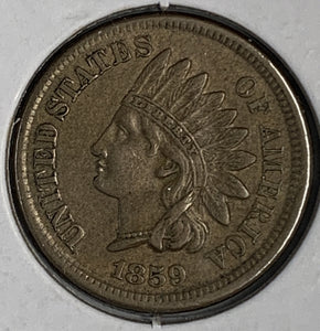 1859 Indian Head Cent, AU+