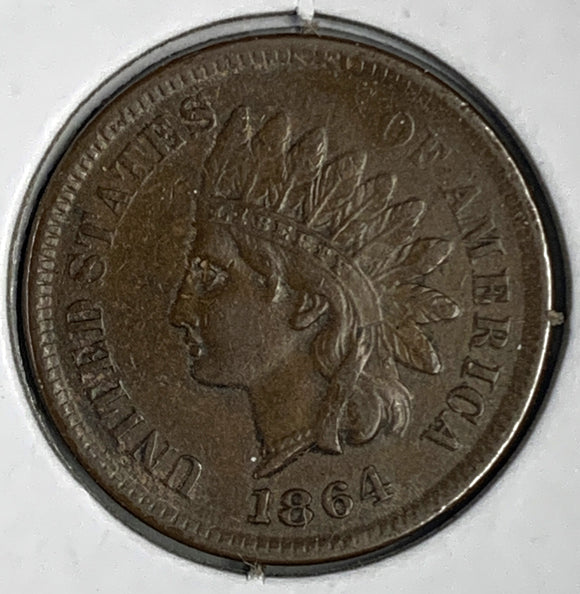 1864-L Indian Head Cent, AU50+