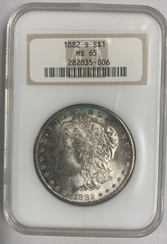 1882 S Morgan Silver Dollar, MS65 NGC