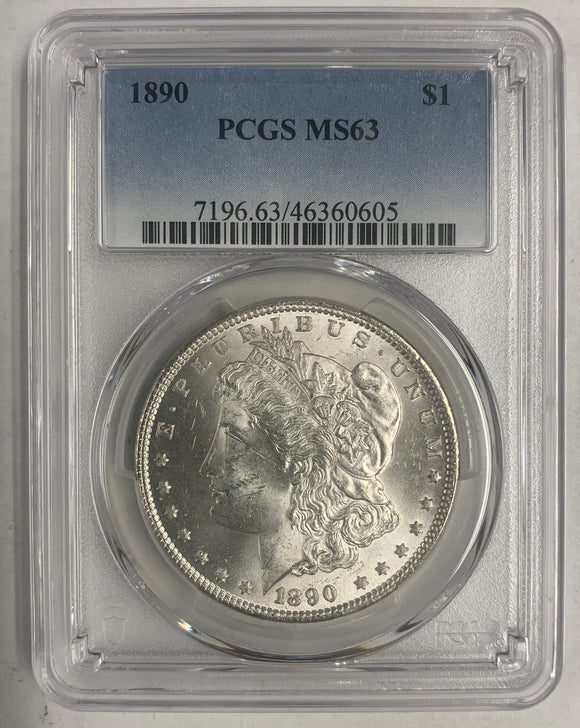 1890 Morgan Silver Dollar, MS63 PCGS