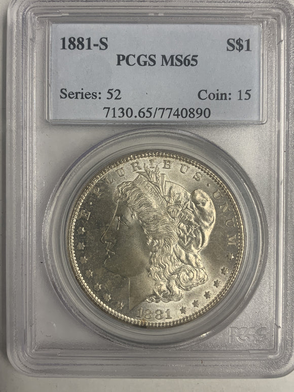 1881-S Morgan Silver Dollar, MS65 PCGS