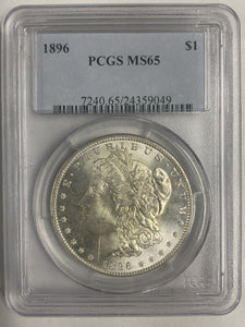 1896 Morgan Silver Dollar, MS65 PCGS